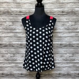 Charlotte Russe Black/White Polka Dot Racer Back